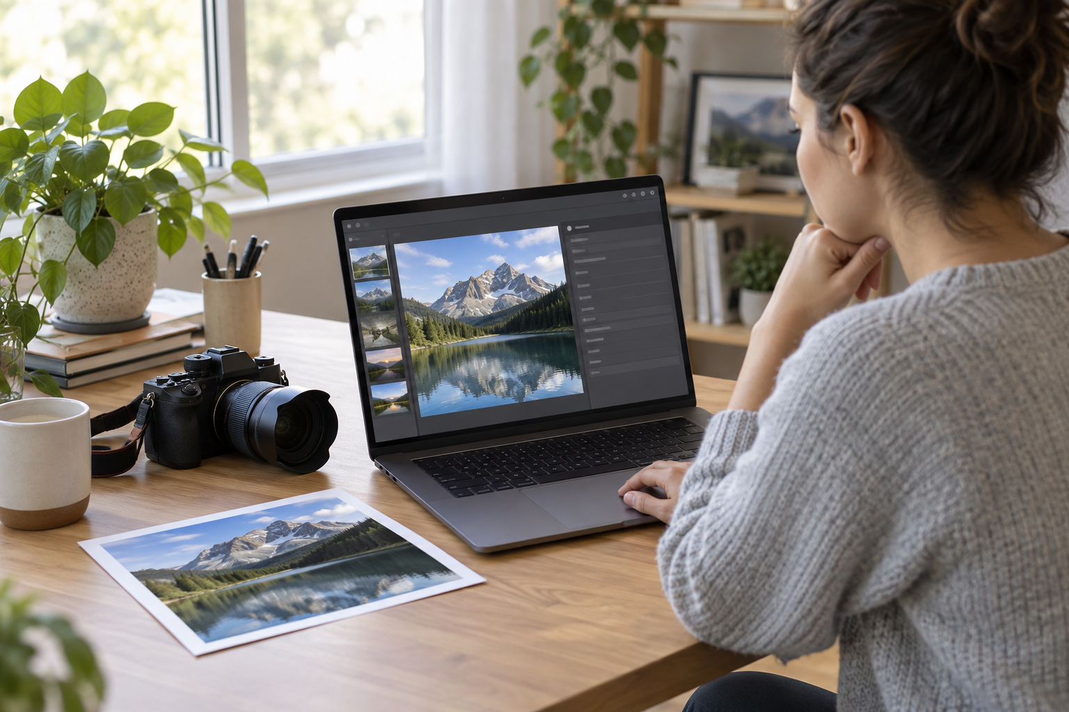 Person reviewing a clean image copy before sharing.