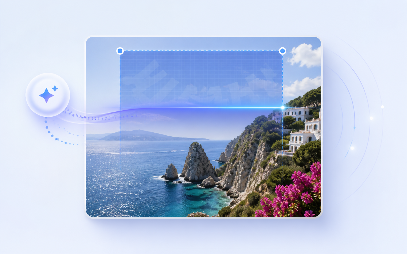 AI detecting a visible watermark area in an image